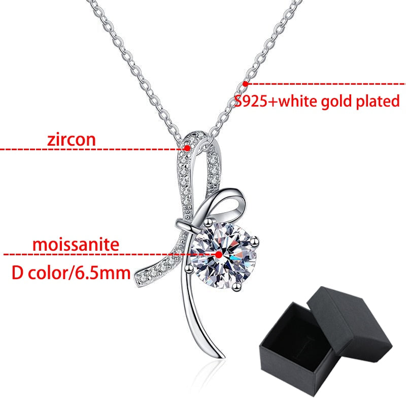1ct Moissanite Pendant in 925 Sterling Silver