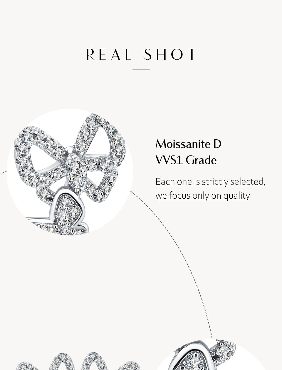 Moissanit Ohrringe Schmetterling in 925 Sterling Silber