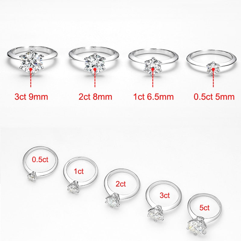 Anillo de moissanita de 1-5 quilates con certificación GRA, anillo de promesa VVS1, plata de ley 925.