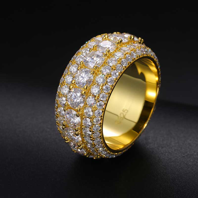 Certificate Moissanite Ring 6 Bands S925 Sterling Silver