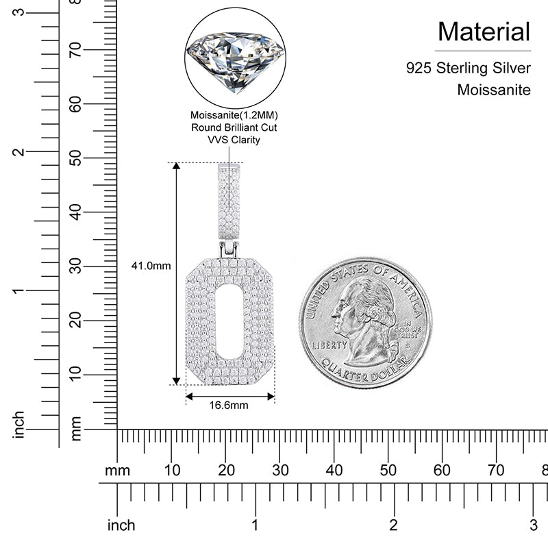 Moissanite Numbers in 925 Sterling Silver.