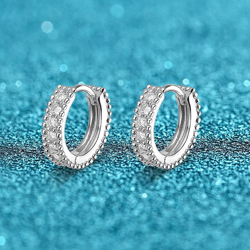 0,14 ct Moissanit-Creolen aus 925er Sterlingsilber