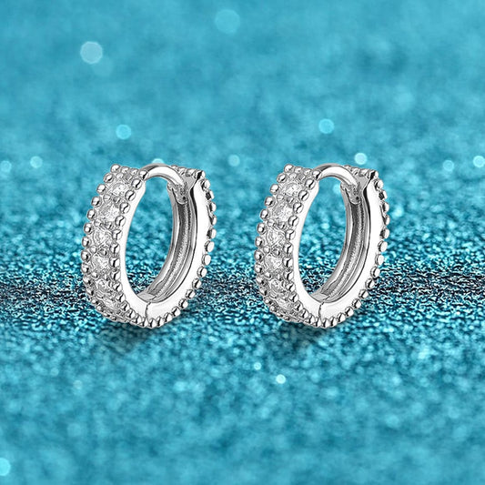 0.14ct Moissanite Hoop Earrings in 925 Sterling Silver