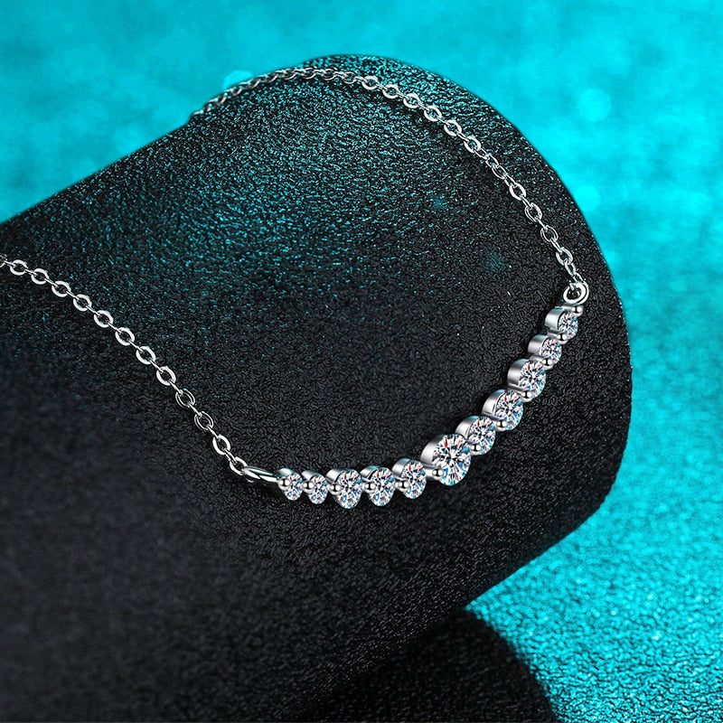 1.1ct Moissanite Necklace in 925 Sterling Silver.
