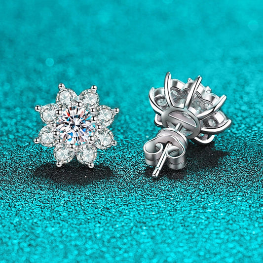 0.3-0.5CT White Gold Moissanite Earrings in 925 Sterling Silver