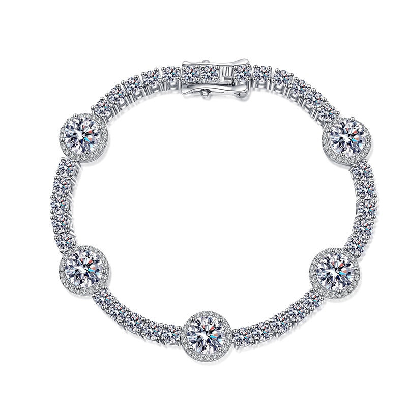8,3 Karat – 9,1 Karat, 100 % echte Moissanit-Tennisarmbänder aus 925er Sterlingsilber