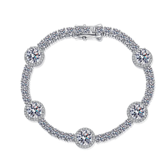 8,3 Karat – 9,1 Karat, 100 % echte Moissanit-Tennisarmbänder aus 925er Sterlingsilber