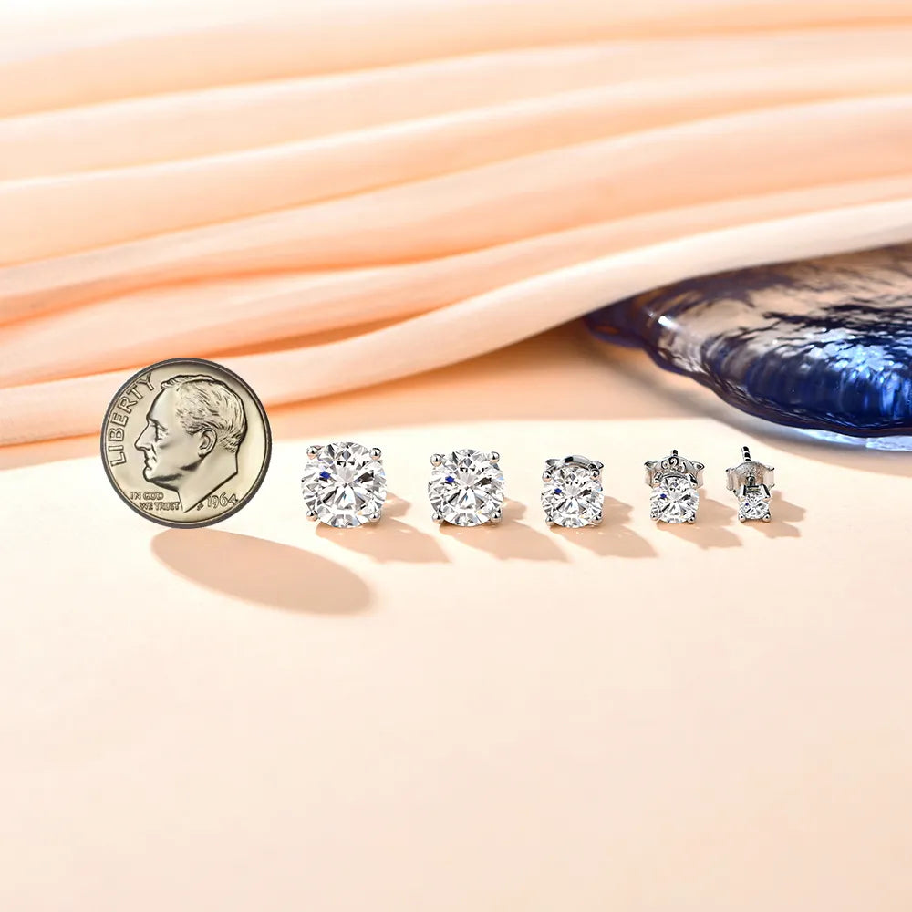 Pendientes de moissanita de primera calidad, 100 % plata de ley 925