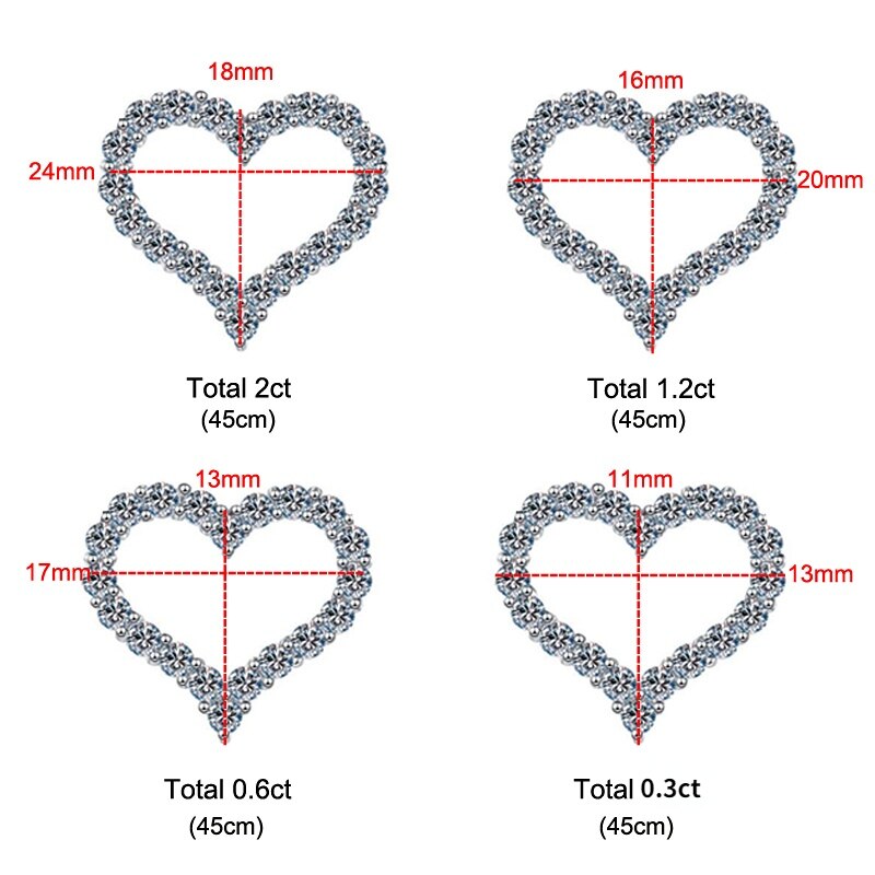 2CT Moissanite Heart Necklace in 925 Sterling Silver