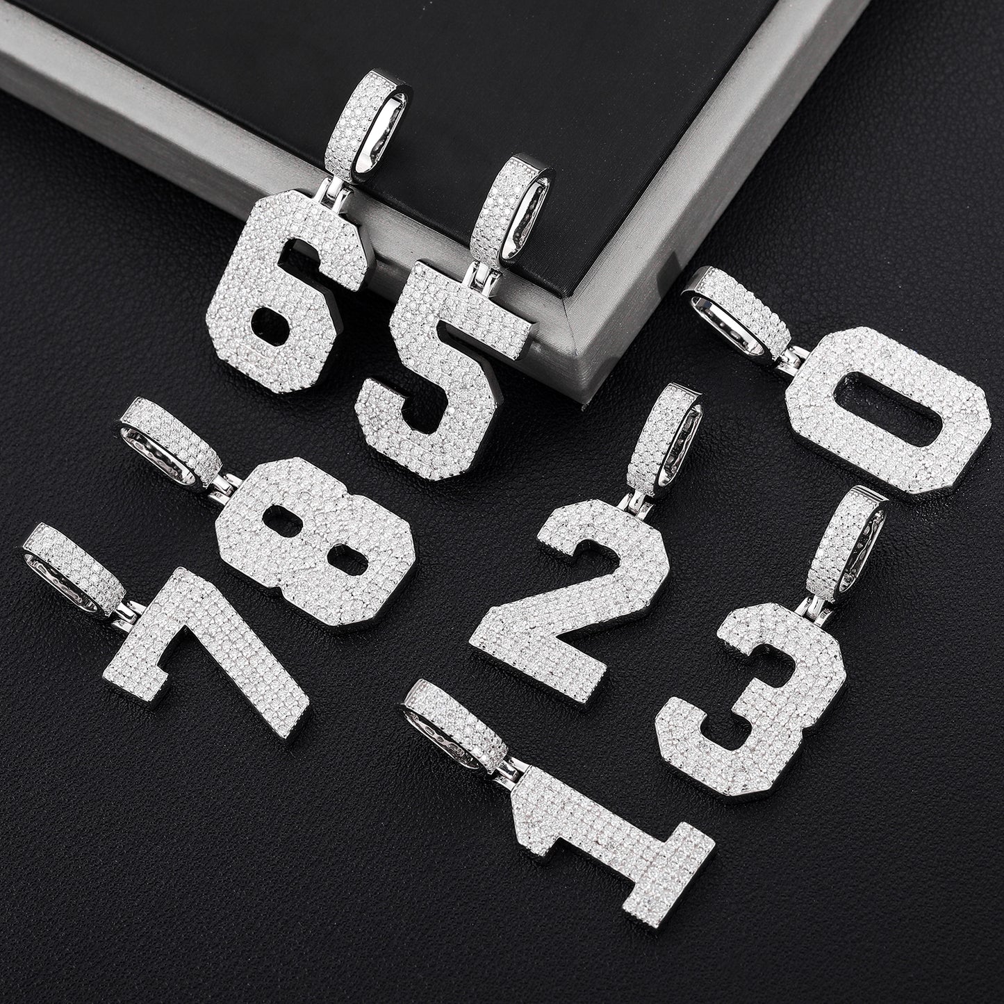 Moissanite Numbers in 925 Sterling Silver.