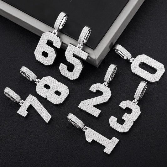 Moissanite Numbers in 925 Sterling Silver.