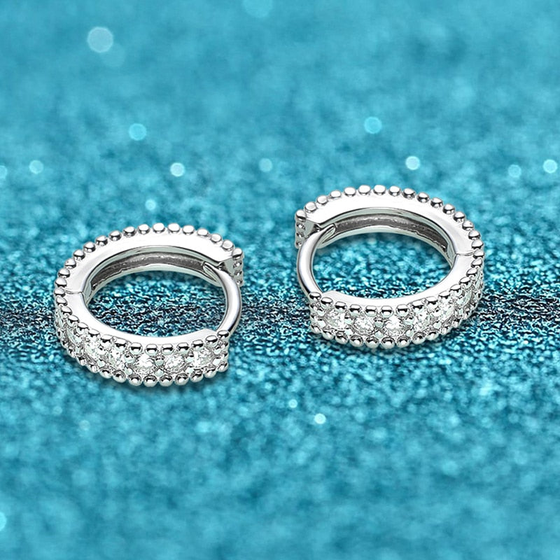 0,14 ct Moissanit-Creolen aus 925er Sterlingsilber