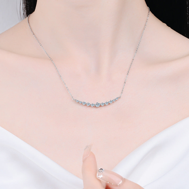 1.1ct Moissanite Necklace in 925 Sterling Silver.