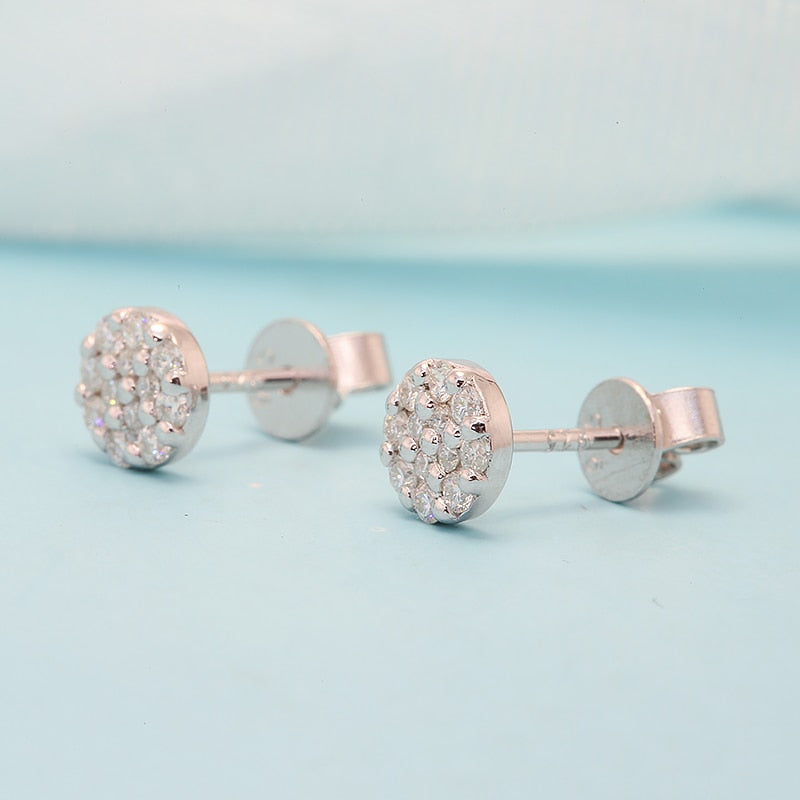 10k 14k or 925 Sterling Silver Moissanite Earrings 4mm