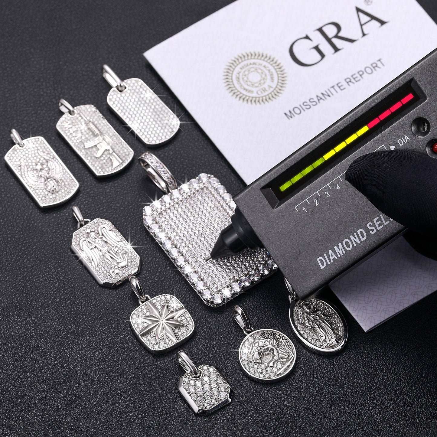 Klassische Moissanit-Anhänger aus 925er Sterlingsilber