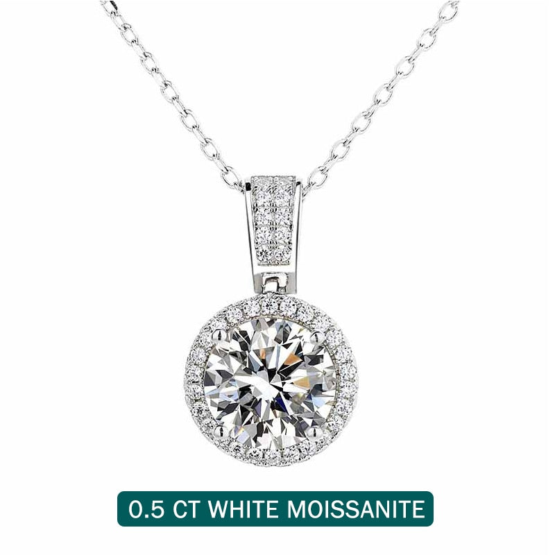 Moissanite Stone Pendant 925 Sterling Silver With GRA Certificate