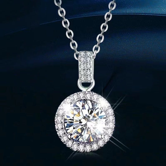 Moissanite Stone Pendant 925 Sterling Silver With GRA Certificate