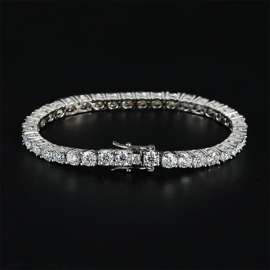 Tennisarmband aus 925er Sterlingsilber mit Moissanit-GRA-Schliff