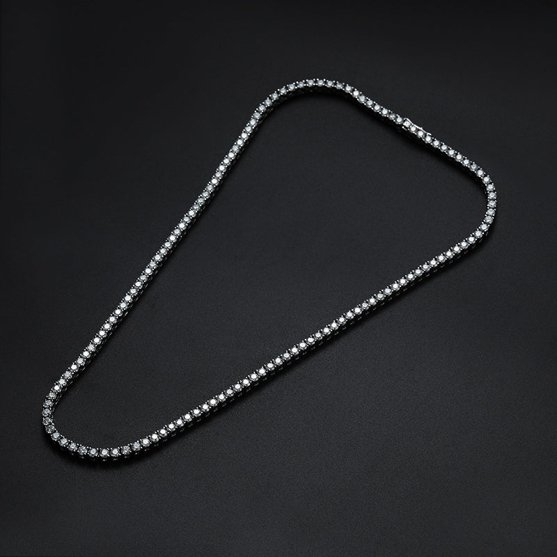 Cadena o pulsera de tenis de moissanita en plata de ley 925