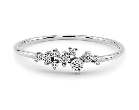 Klassischer Twist Moissanit Ring aus 925 Sterling Silber