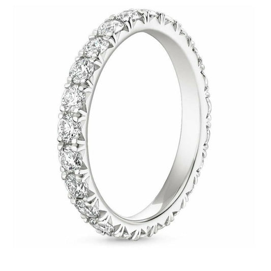 Moissanit Eternity Ehering aus 925er Sterlingsilber oder 10 Karat Echtgold