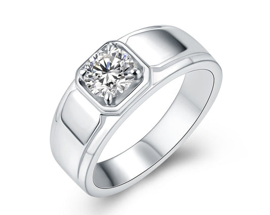1.0Ct D Color Moissanite Ring in 925 Sterling Silver