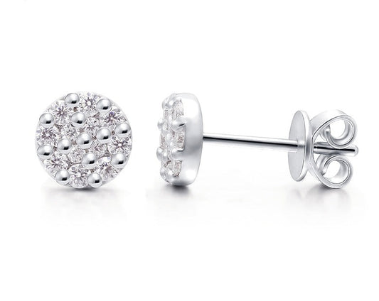 10k 14k or 925 Sterling Silver Moissanite Earrings 4mm
