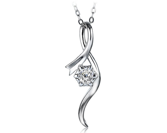 Moissanite Pendant in 925 Sterling Silver with chain