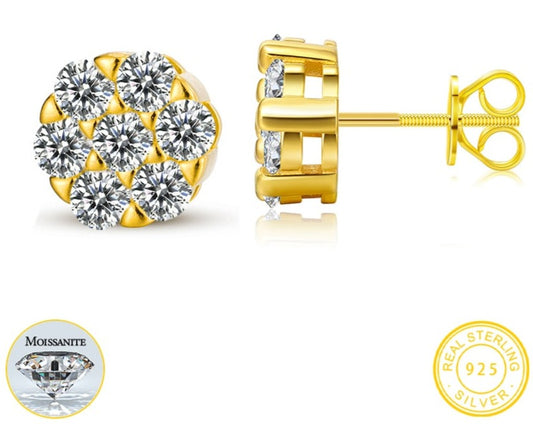 Variety Thread Moissanite Earrings, 925 Sterling Silver with Gold Plated