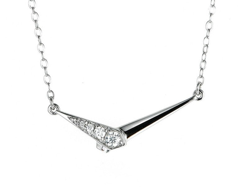 White/Rose or Yellow Moissanite 0.5-1 ct Necklace in 925 Sterling
