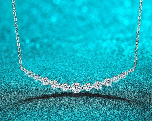 1.1ct Moissanite Necklace in 925 Sterling Silver.